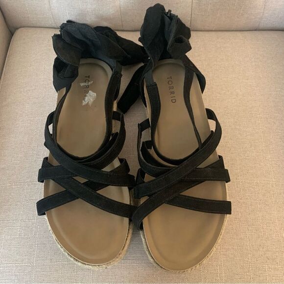 Torrid Strappy Platform Sandal Black Size 10.5 WW - Picture 7 of 8